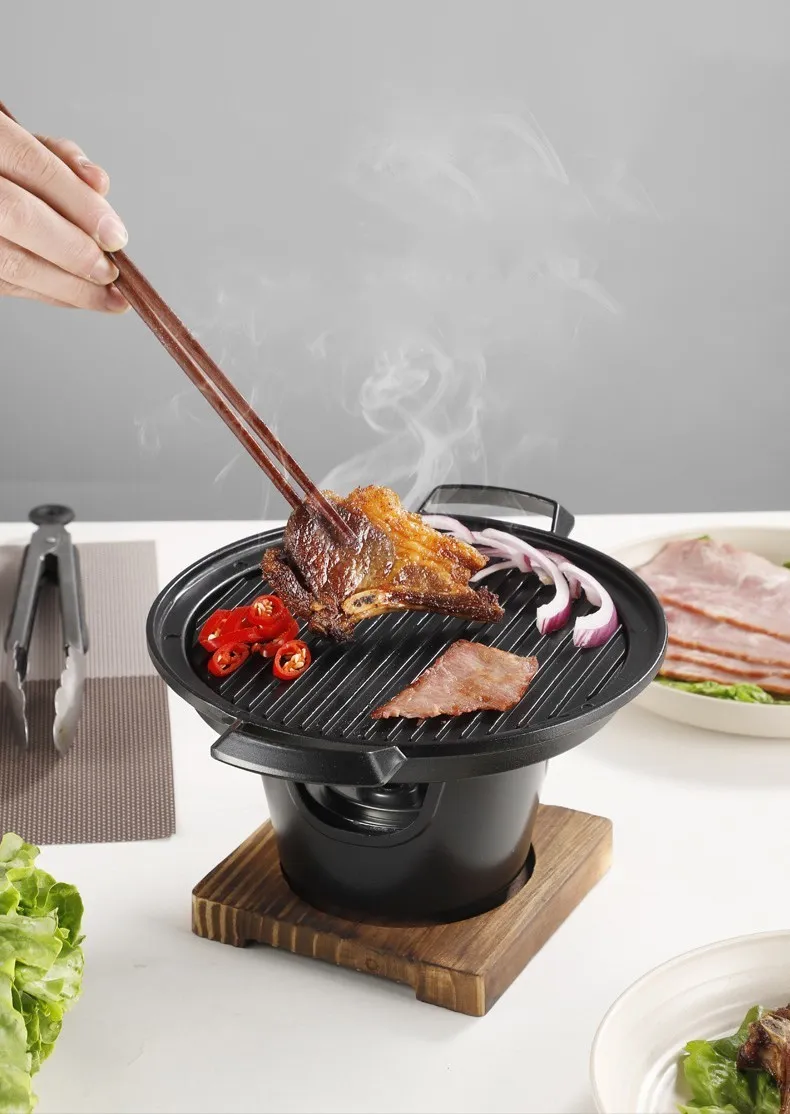Japanese Round Bbq Mini Wooden Frame Oven For One Person Cooking Alcohol Stove For Outdoor Garden Party Roasting Meat Tool From Mingjing03 22.29 DHgate.Com