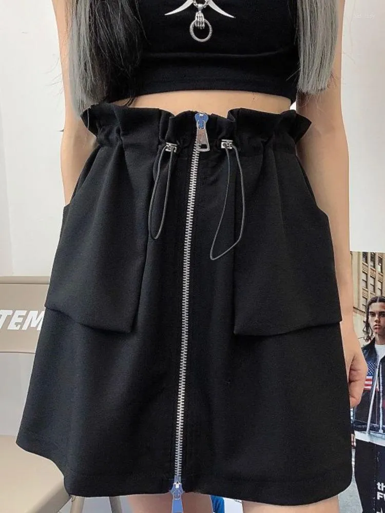 Rokken Y2k Vrouwen Zwart Modieuze Bodycon Ins All-Match Streetwear Zomer Vrouwelijke Asymmetrische Mini Sexy Koreaanse Chic Kpop