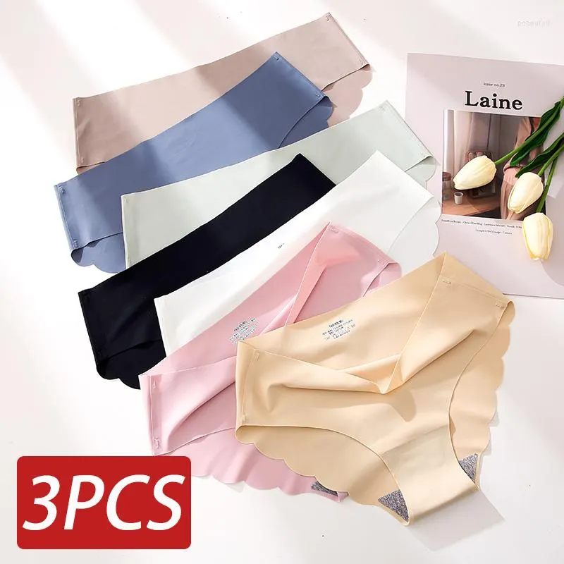 Culottes pour femmes sans couture femmes sous-vêtements glace soie Sexy confort slips femme caleçon Lingerie M-XL 3 pièces/ensemble