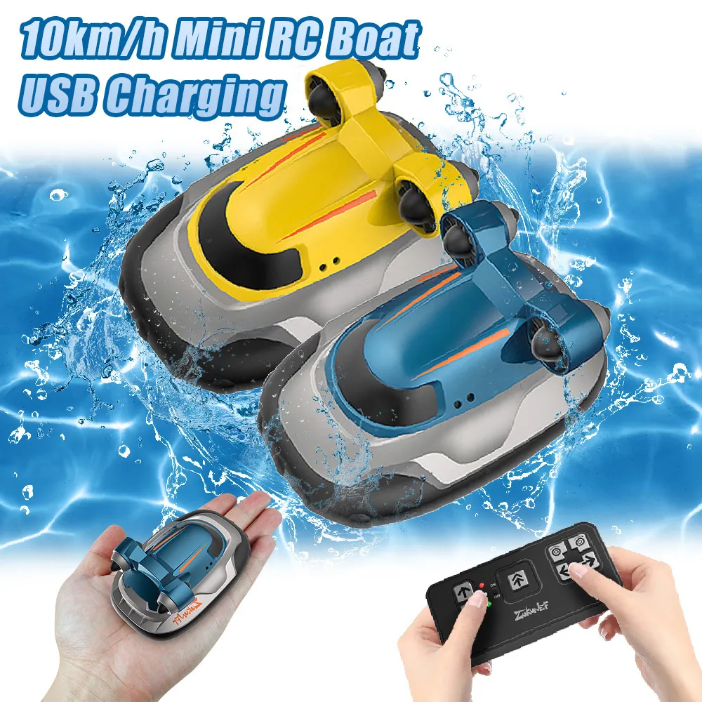Model Set Mini RC Boat 10km/h Radio Remote Controlled High Speed Ship ...