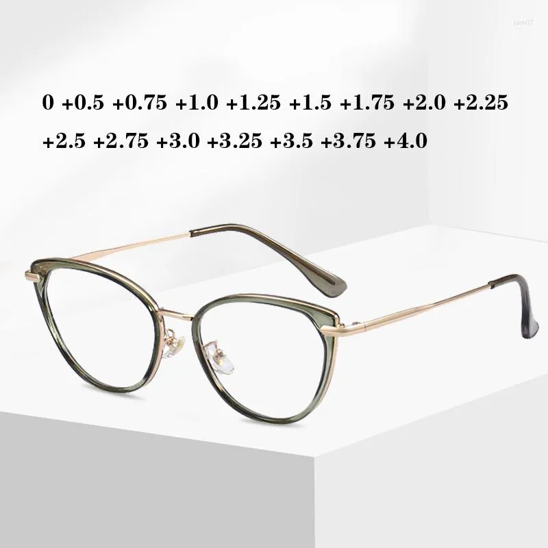 Zonnebril TR90 Cat Eye Leesbril Vrouwen Anti Blauw Licht Blokkeren Computer Vintage Recept Brillen Frames Vrouwelijke Gafas