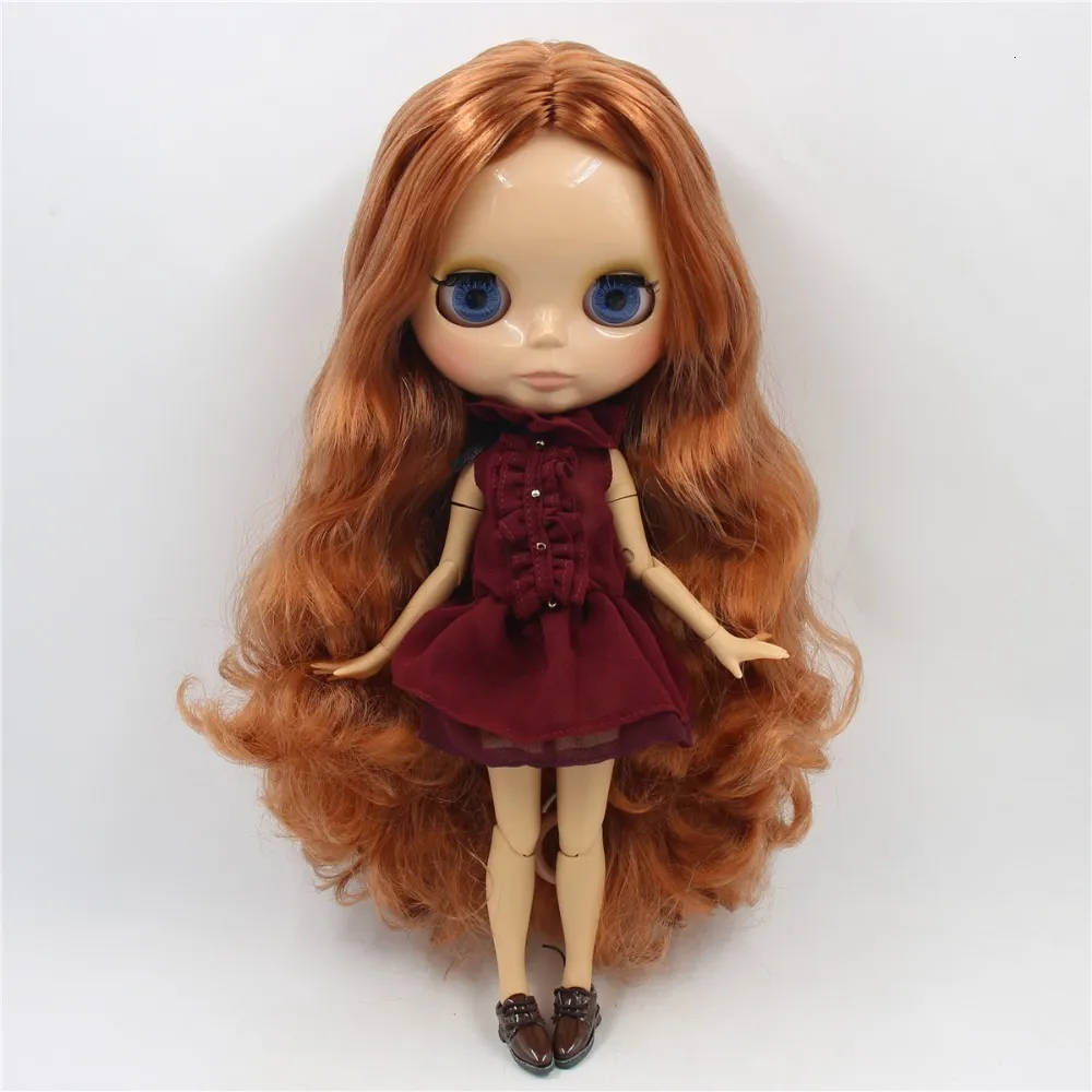 Dolls ICY DBS Blyth doll 1/6 bjd tan skin joint body shiny face 30cm toy girls regalo 230705