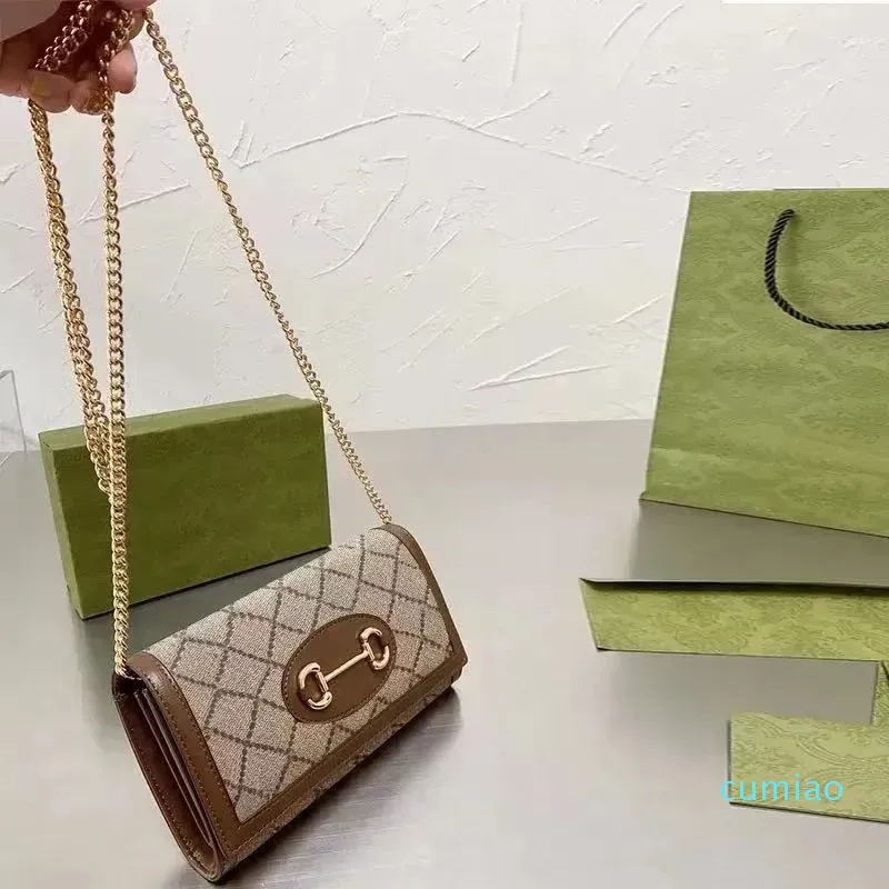 2023-Designer da donna Borsa a mano di lusso Mini borsa a tracolla Borsa a tracolla Pu Pelle Portafoglio di alta qualità Tracolla a catena Stampa alfabeto Pochette elegante