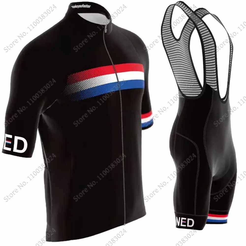 Велосипедные майки устанавливают Black Netherlands National Set Set Ducth Bicycle Clothing Road Bike Ridts Костюма Bib Shorts Mtb Ropa Maillot 230706