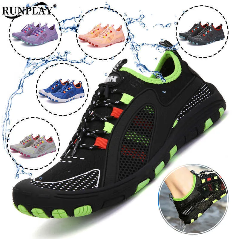 Vandringsskor Herr Vattenskor Kvinnor Barfota Aqua Skor Upstream Beach Sport Simsandaler Snabbtorka Båtliv Dykning Surfing Vada Sneakers HKD230706