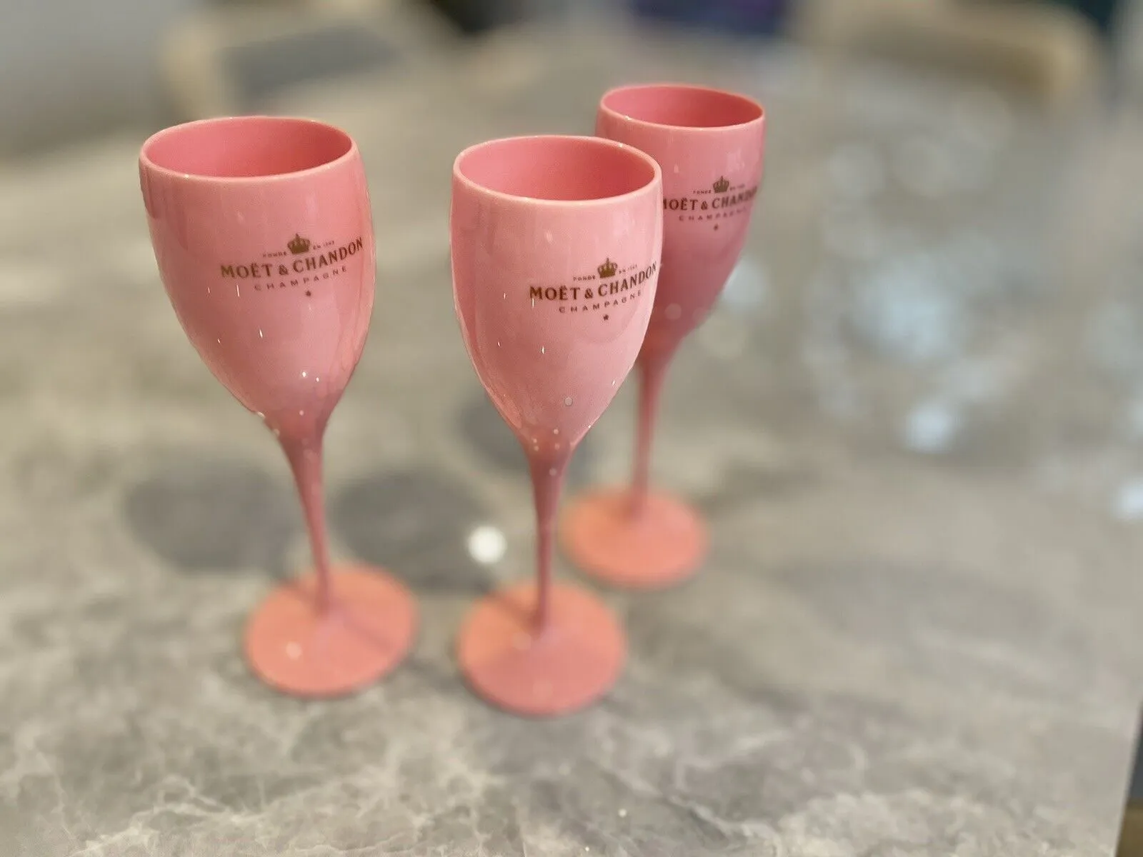 Moet Chandon Rosa Blush Acrílico Champanhe Taças Taças Taças