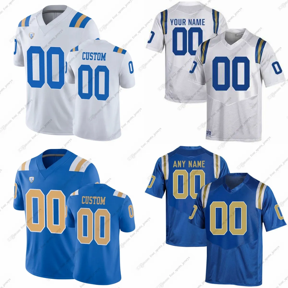 NCAA UCLA Bruins College Football Custom Jerseys Pedersen Allen Authement Bobo Brown Cragun Dillard Loya Marshall Mokiao Atimalala Norwood
