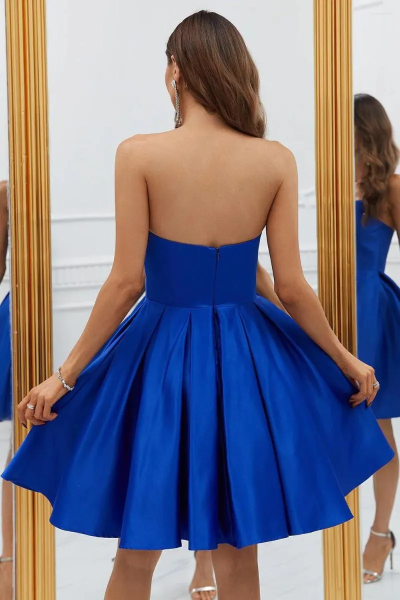 blue dress for baby girl Strapless Short Royal Blue Champagne Purple Sequins Prom Dress, Short –  jbydress