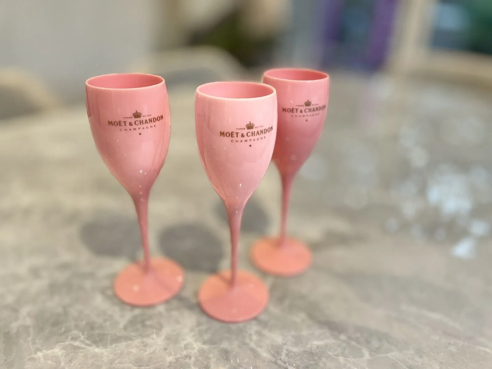 Moet Chandon Rosa Blush Acrílico Champanhe Taças Taças Taças