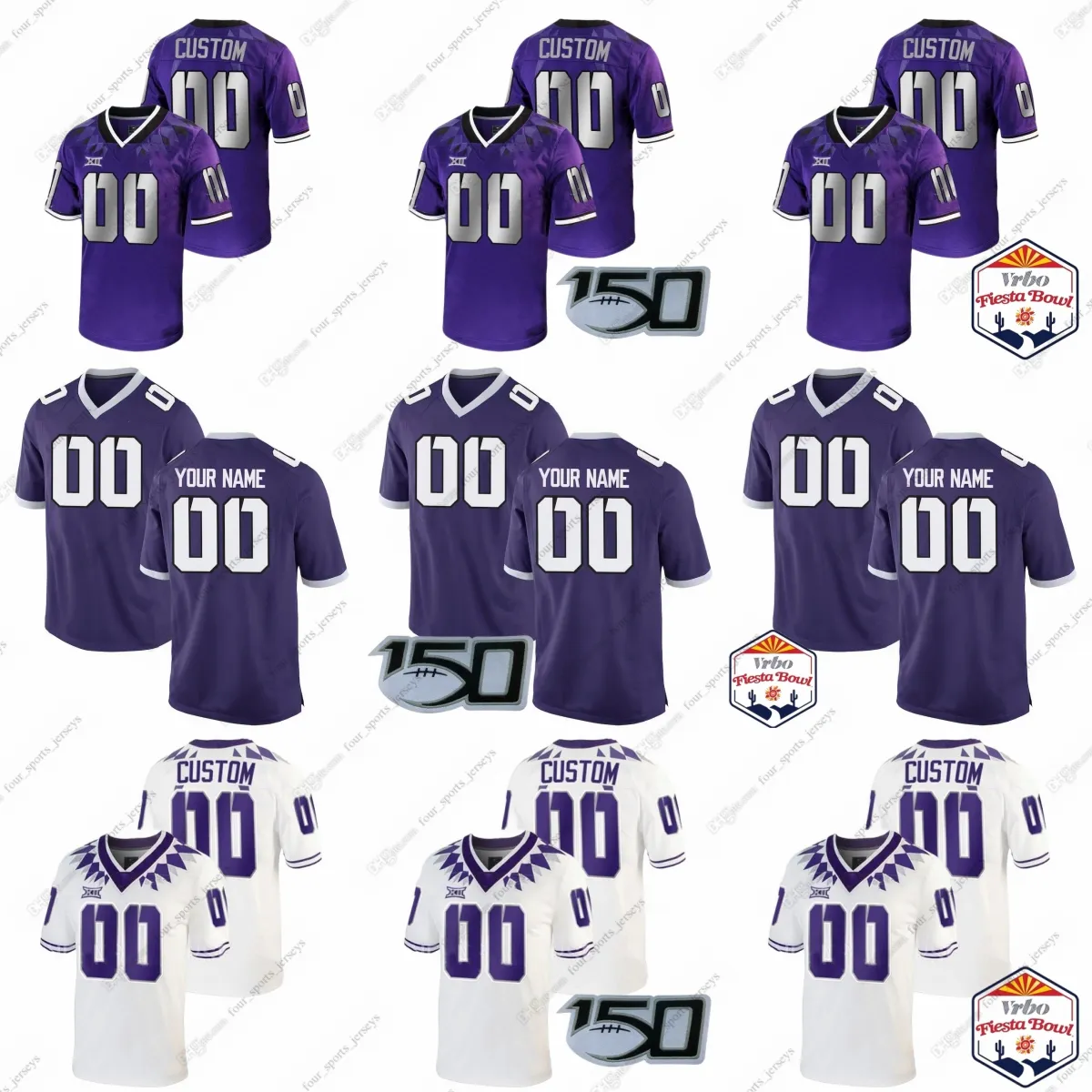 カスタム NCAA TCU ツノガエル カレッジフットボール ジャージ ミソサザイ アンクロム ベイリー ベック クラーク カニンガム ドブソン アール エバーハート フルエレン ジャクソン クレップ ノーウェル