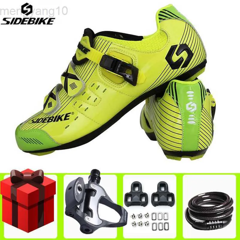 Cykelskor SIDEBIKE Road Cycling Skor Sapatilha Ciclismo Ultralight Racing Bike Herr Dam Cykel Sneakers Andas Bicicleta Zapatillas HKD230706