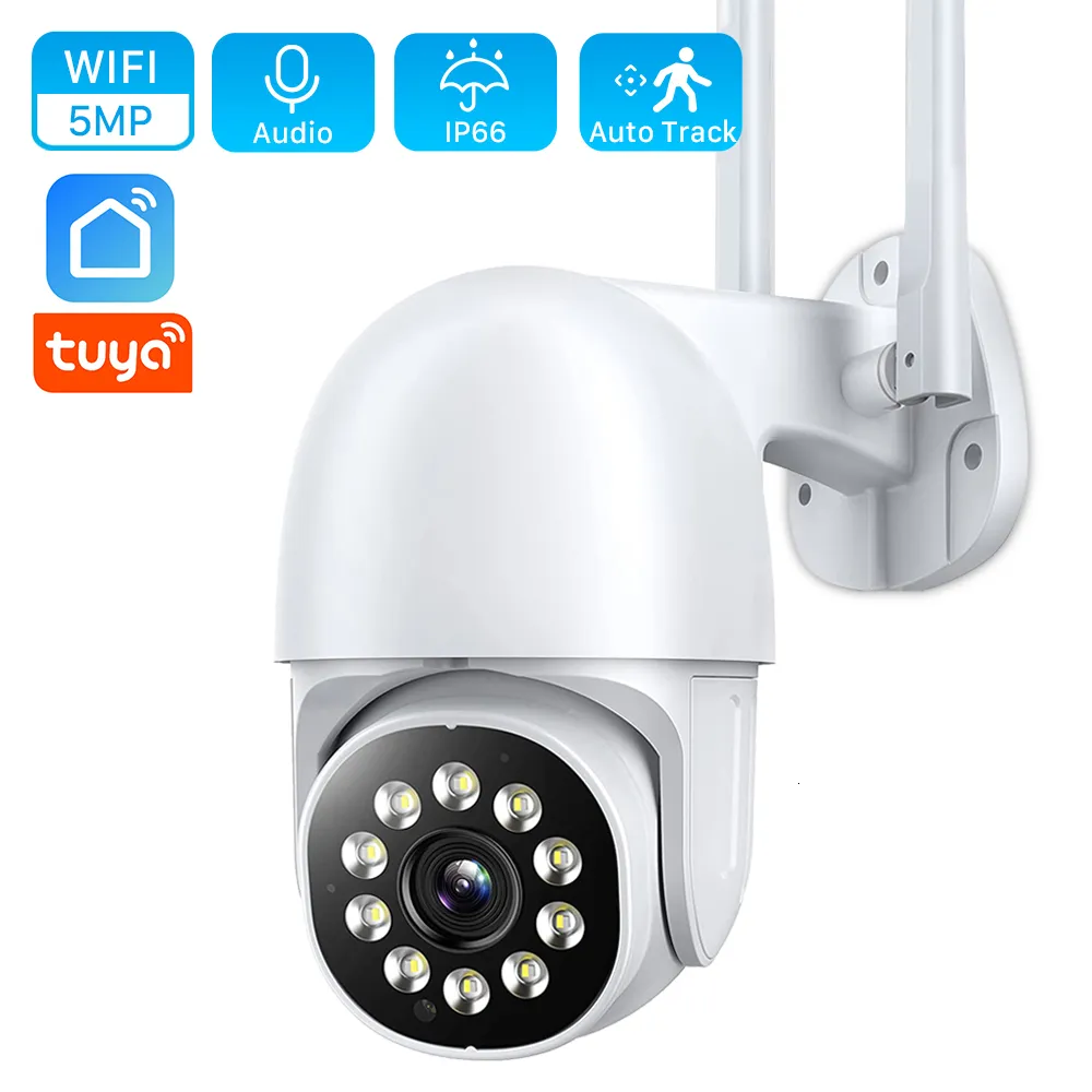 Caméras IP 5MP 5X Zoom Mini caméra IP WiFi 3MP Tuya Smart Ai suivi automatique caméra de sécurité à domicile couleur extérieure IR vision nocturne caméra de vidéosurveillance 230706