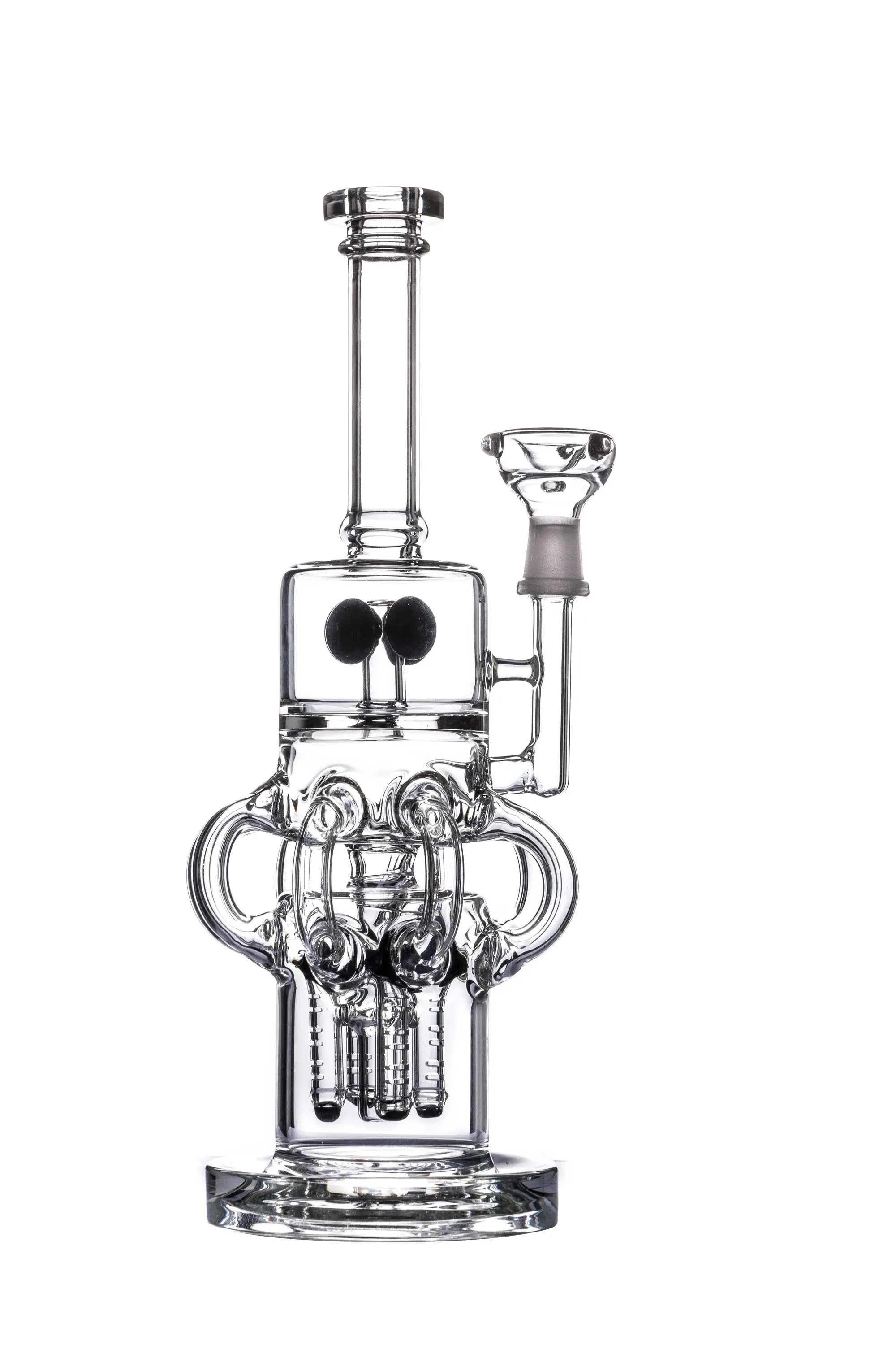 Ny bultad glasbubbler perc ånghoppning Handrör 14mm manligt fog rakt glasrör för män och kvinnor