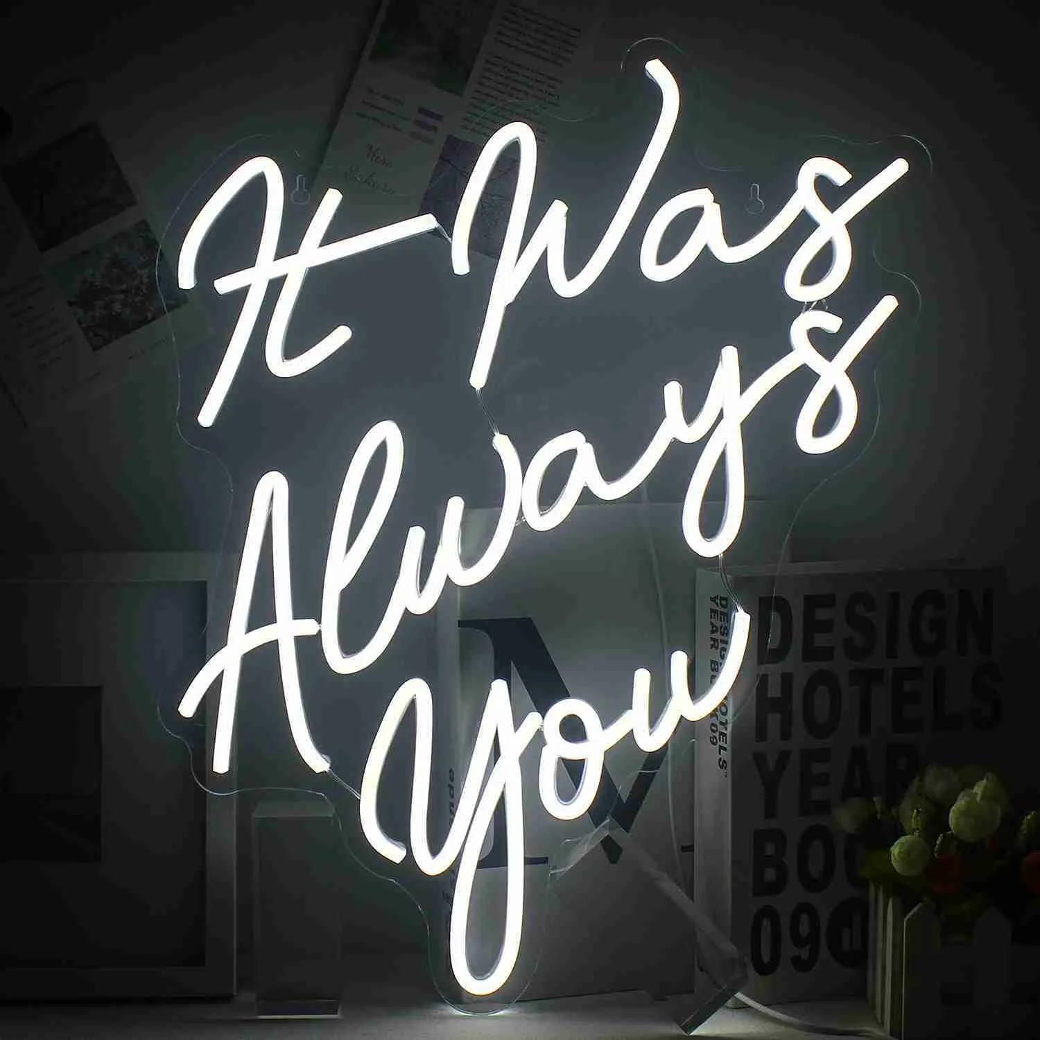 Wanxing It was Always you ネオンサイン バチェロレッテ パーティー 婚約 誕生日記念品 ウェディング ギフト LED チューブ 壁装飾用 HKD230706