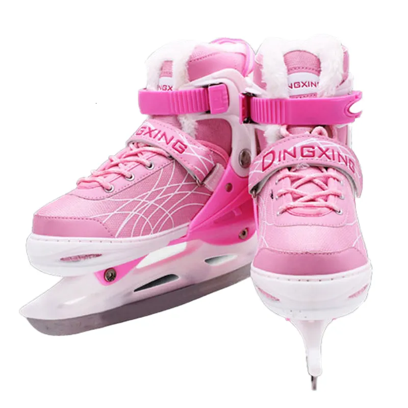 Pattini da ghiaccio Blade Shoes Hockey invernale regolabile Addensare termico caldo per ragazze Boy Men 230706