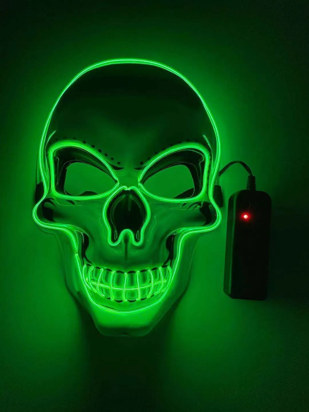 Maschere per feste Halloween LED Skull Neon Lighting Mask Horror Ghost Head Uomo Donna Divertente Party Luminoso Glow Dark Skeleton Costume Cosplay Puntelli 230706