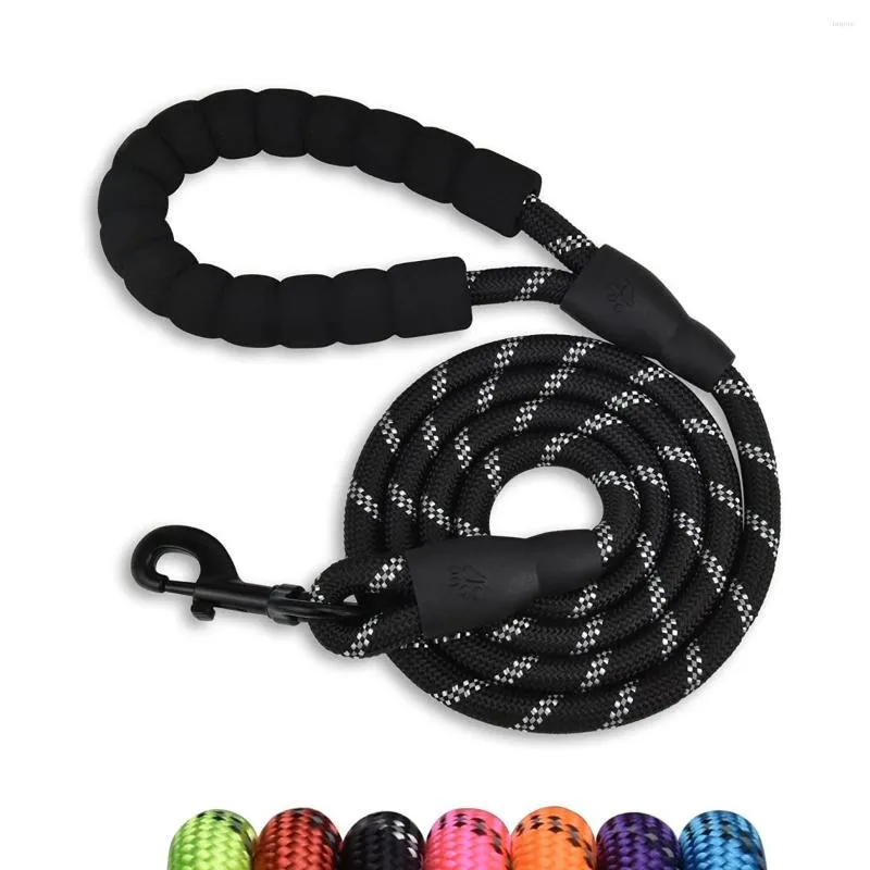 Dog Collars 4/5/6.5 FT Leash With Comfortable Padded Handle And Highly Reflective Threads For Small Medium Large Dogs