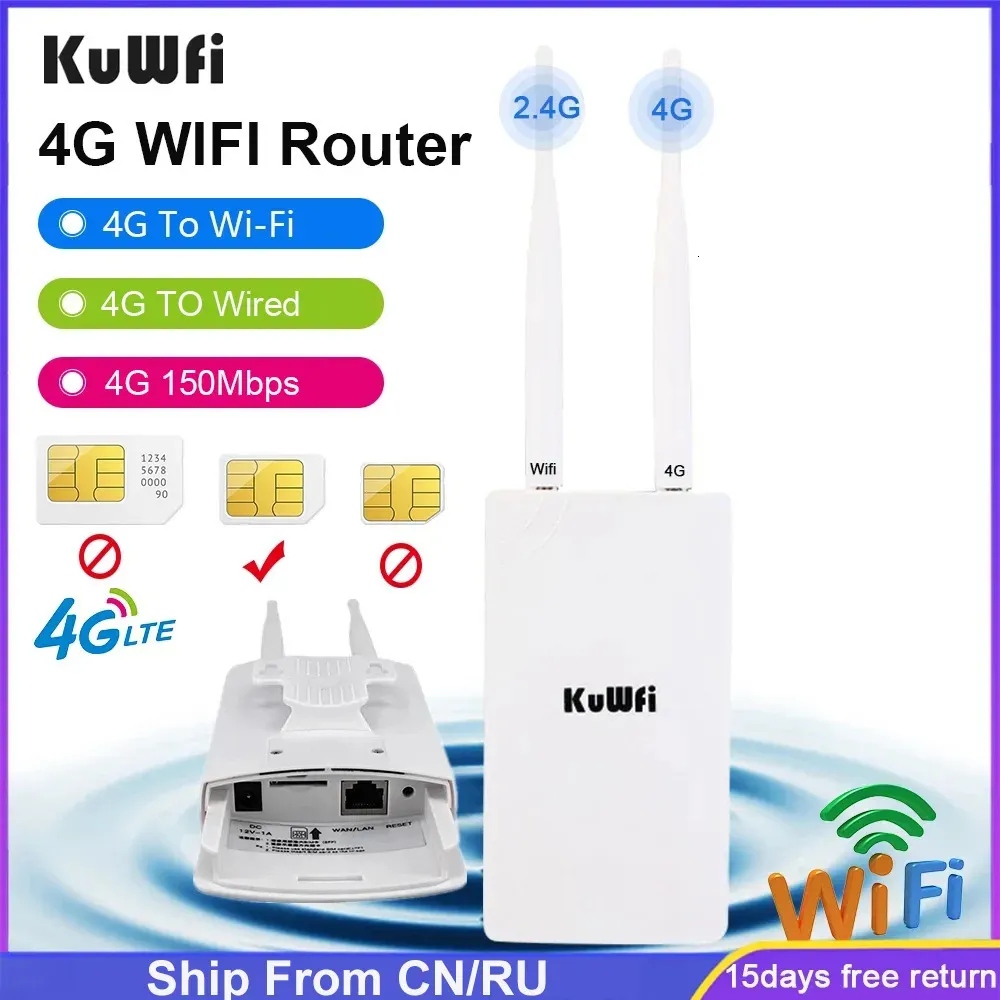 Routeurs KuWFi Étanche Extérieur 4G WiFi Routeur 150 Mbps CAT4 LTE 3G 4G  Carte SIM Modem Pour Caméra IP Hors Couverture 230706 Du 31,66 €