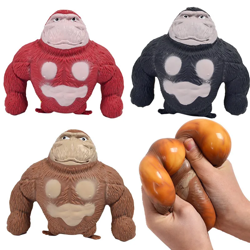 Jouet de décompression 1 PCS Anime Figure Jouets Latex Singe Gorille Jouets Jungle Animaux Figurines Cadeaux De Noël Pour Enfants Adultes Cadeaux D'anniversaire # 20 230705