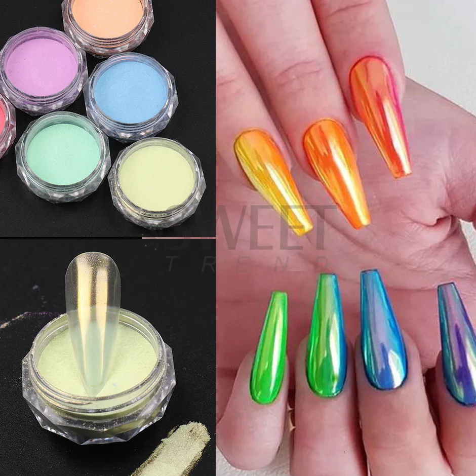 Aurora Rainbow Chrome Mirror Mermaid Acrylic Pigment Powder for Nails -  China Cosmetics and Makeup price