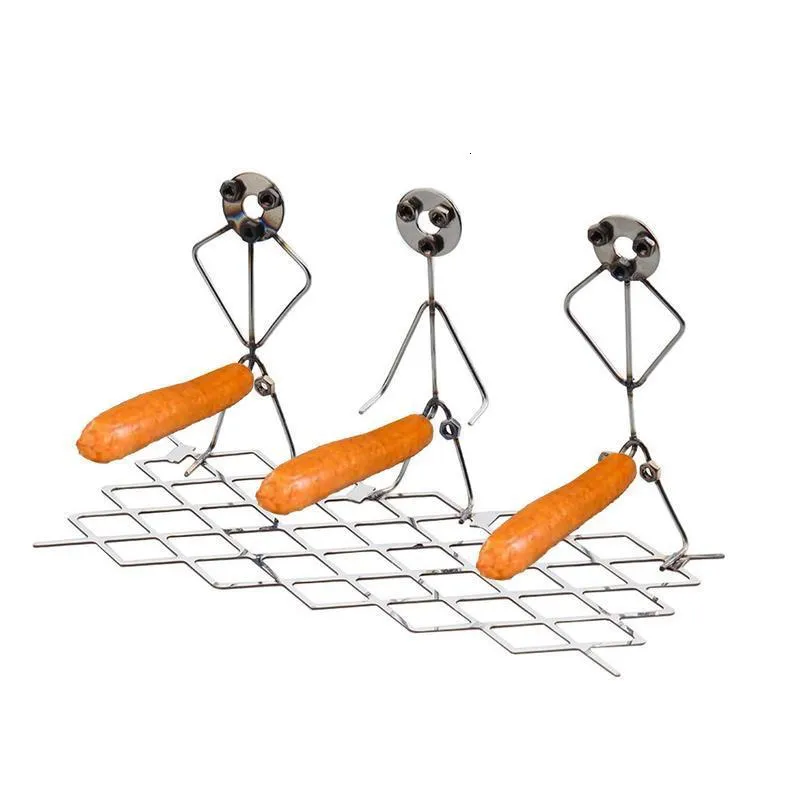 Churrasqueiras para cães assador rack grelha portátil aço inoxidável suporte para salsicha para churrasco suporte para acampamento ao ar livre 230706