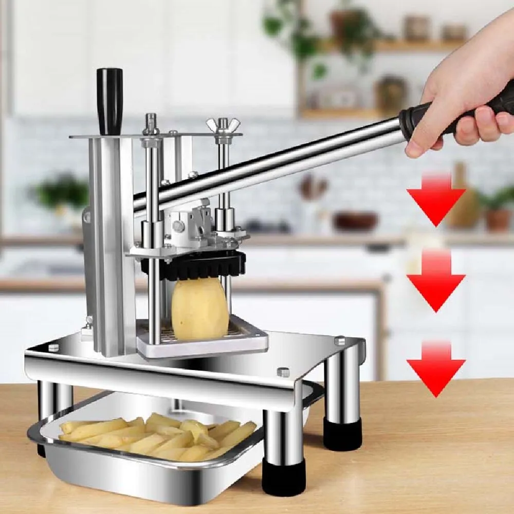 LINBOSS CE Uso domestico tipo verticale pressa a mano macchina per estrusione di strisce di patate dolci manuale 7mm 10mm 14mm macchina per il taglio di bastoncini di patate