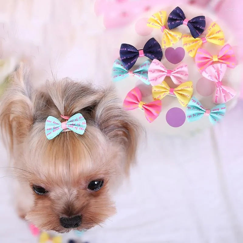 Dog Apparel 5pcs Bow Multiple Grooming Bows Hair Clip For Puppy Small Dogs Pet Accessories Supplies