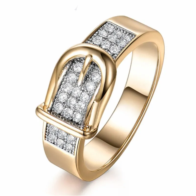 Anéis de cinto dourados criativos de 6 mm para festa feminina joias vintage