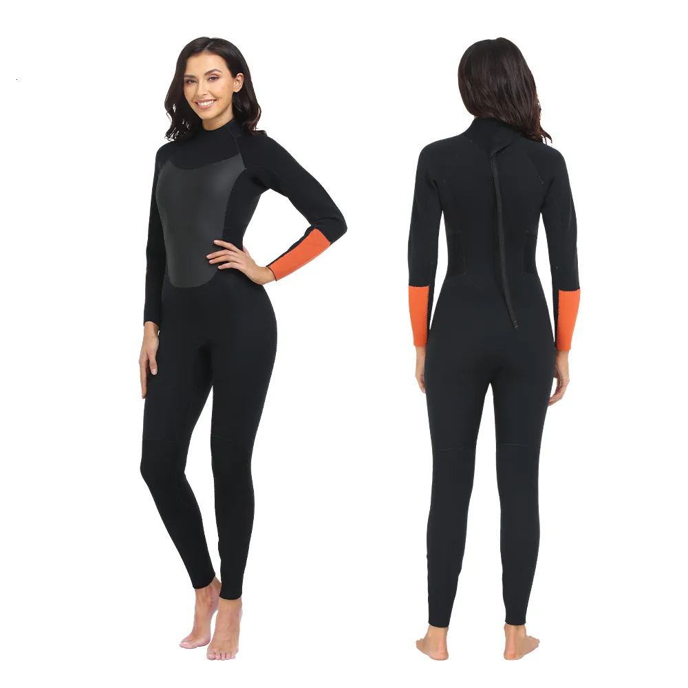 Swim Wear Women's Women's Neoprene GBS Wetsuit Wetsuit Zipper Long Maniche Onepiece Swimsuit Daving Suit Ladies Surfing Swiming Swimming Snorkeling 230706