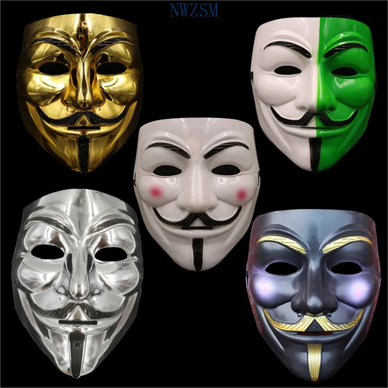 Party Masks V for Vendetta Mask Halloween Skräckmasker Party Mask Maskerad Cosplay Skrämmande mask Funny Terror Mascara Skurk Joke Maska 230706