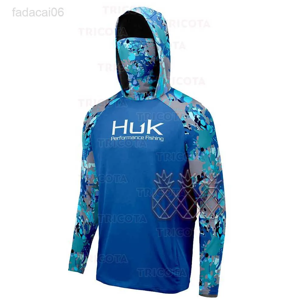 HUK Fishing Vintage Shirts Mens Long Sleeve Face Mask Hooded Vintage Shirts  Men For Summer Performance UPF50+ Camisa Pesca HKD230706 From Fadacai06,  $14.96