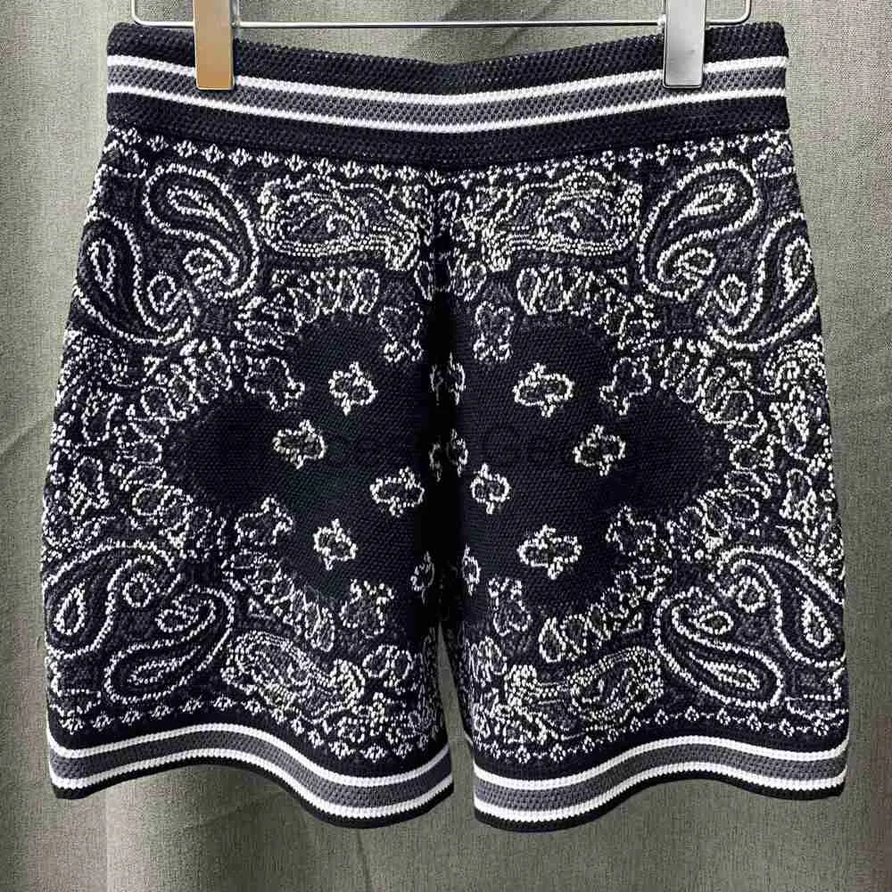 Shorts pour hommes Summer Vintage Paisley Print Shorts pour hommes Shorts tricotés en cachemire Cashew Jacquard Knitting Broded Men Sweatpant x0706