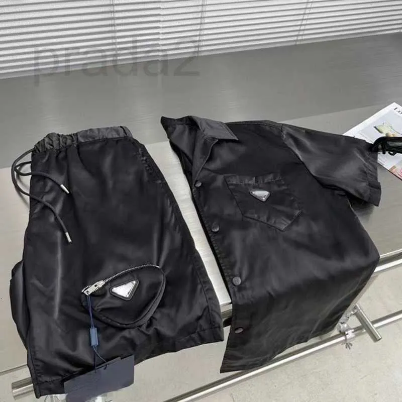 Men's Tracksuits Designer Sports Suit Nylon Shirts Luxury t shirt Metal Triangle Waterproof Top Fashion Quick Dry Shorts Set M2AL