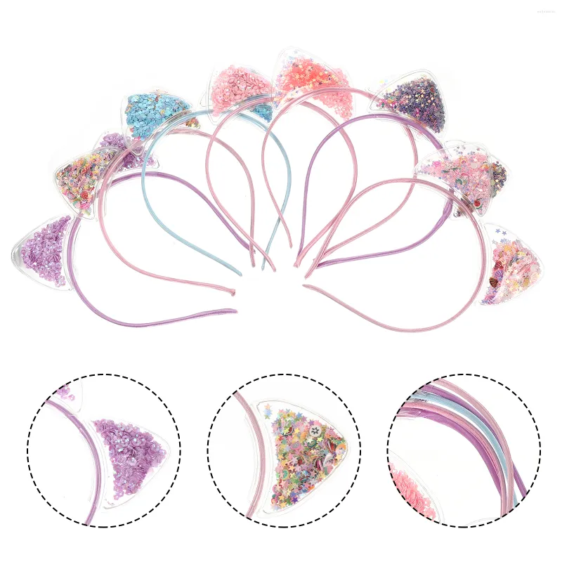 Bandanas 7 Pcs Sequins Kids Headwears Hair Accessories Princess Festival Headgears Plastic Holiday Baby Ties