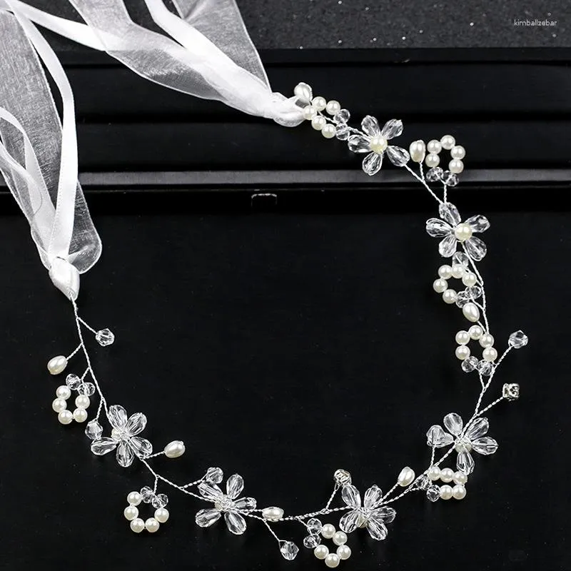 Pinzas para el cabello Diadema de boda para novias Perla blanca Tocado de flores hecho a mano Accesorios