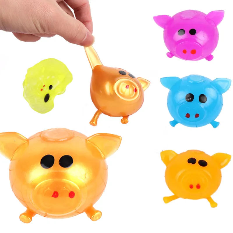 Decompression Toy 1Pcs Jello Pig Cute Anti Stress Fidget Splat Water Pig Ball Vent Toy Venting Sticky Pig Squishy Antistress Relief Funny Gift 230705