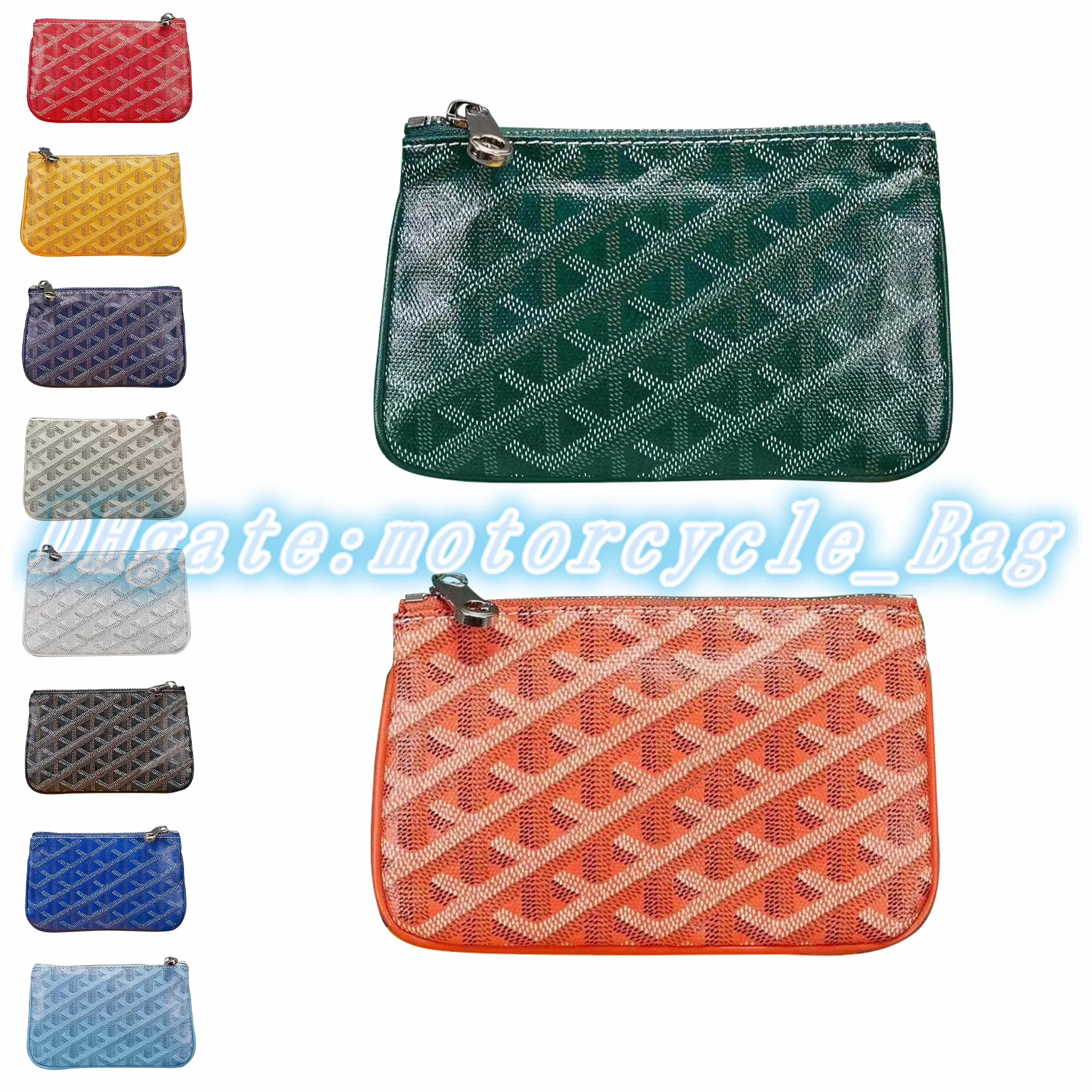 Porta carte di design di lusso 14 colori specchio qualità Portamonete moda Donna Cerniera in vera pelle con scatola originale borsa da uomo banconote Portafogli chiave mini portafoglio