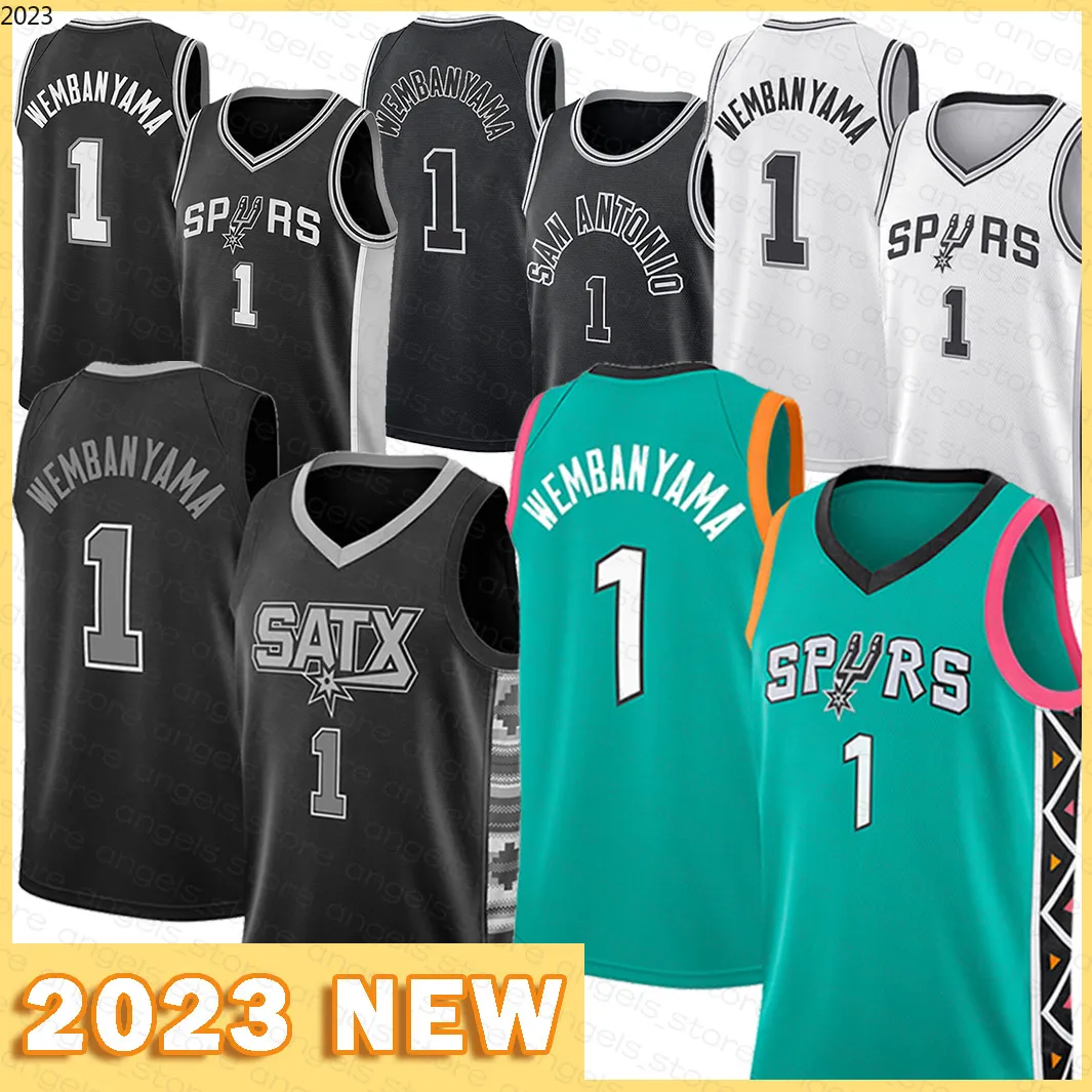 San Basketball Jersey Antonio''Spurs '' New Man Youth Kids 1 Victor Wembanyama 4854 30223 50111 50 34370