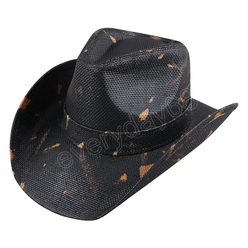 Vintage Cowgirl Jazz Chapeau Printemps Été Paille Western Cowboy Chapeau Panama Plage Soleil Chapeaux Sombrero Hombre