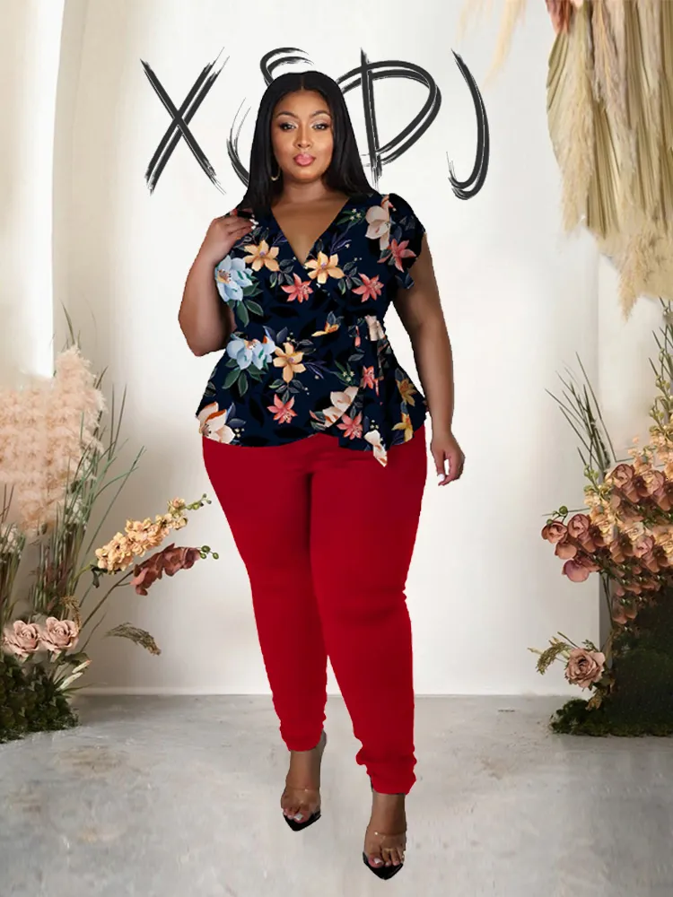 Plus Size Ladies Summer Holiday Tops Womens Plus Size Two