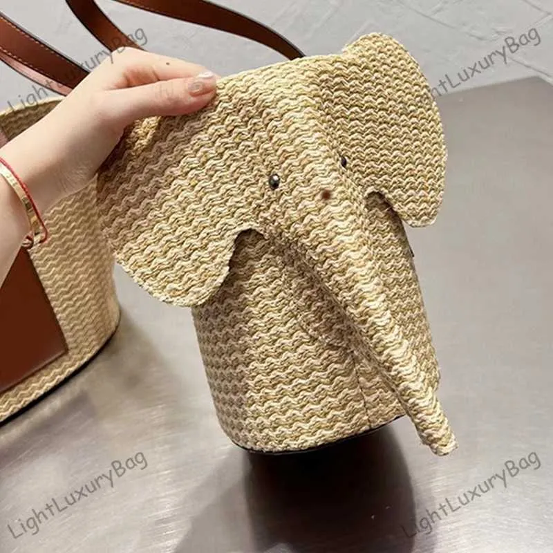 Nouveau Style D'été Mignon Plage Sac À Main Designer Éléphant Sac De Paille De Mode Sac À Bandoulière Femmes De Luxe Fourre-Tout Haute Capacité Épicerie Panier Classique Femme Sacs À Main 230706