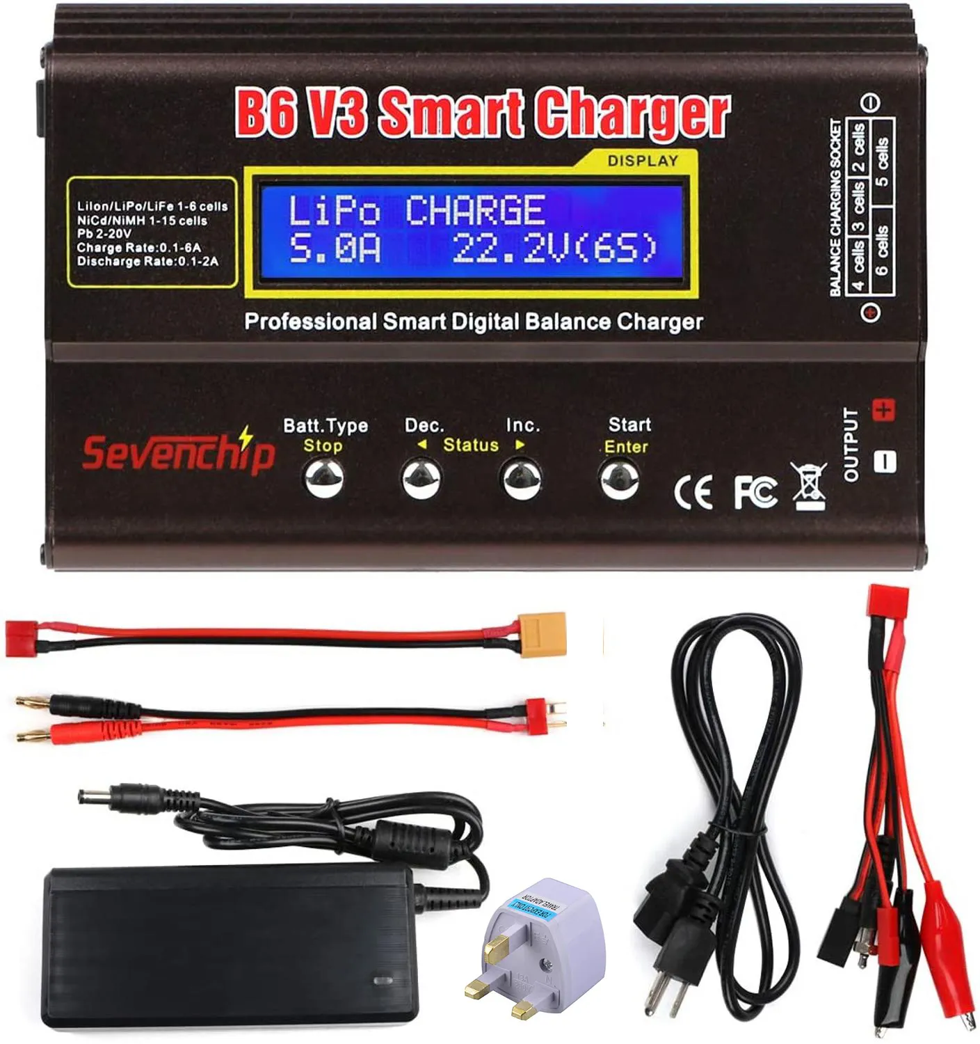 Chargeur d'équilibre de pack de batterie Lipo Lithium rechargeable LiFePO4 Chargeur RC portable Ni-MH Ni-CD Imaxb6AC 80W 6A 1-15s - Chine Équilibreur de batterie et chargeur 50 W prix