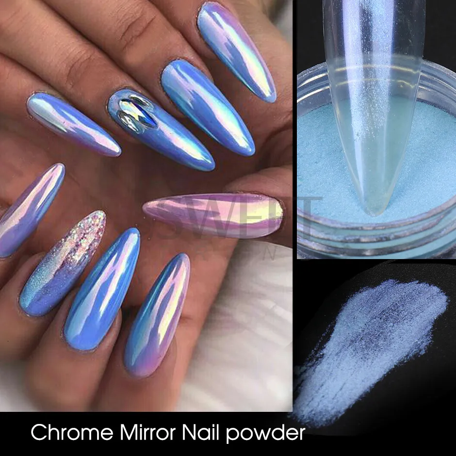 Newest Arrival Shimmer Rainbow Mirror Chrome Moonlight Nail Powder Pigment  - China Moonlight Mirror Powder, Mirror Nail Pigment