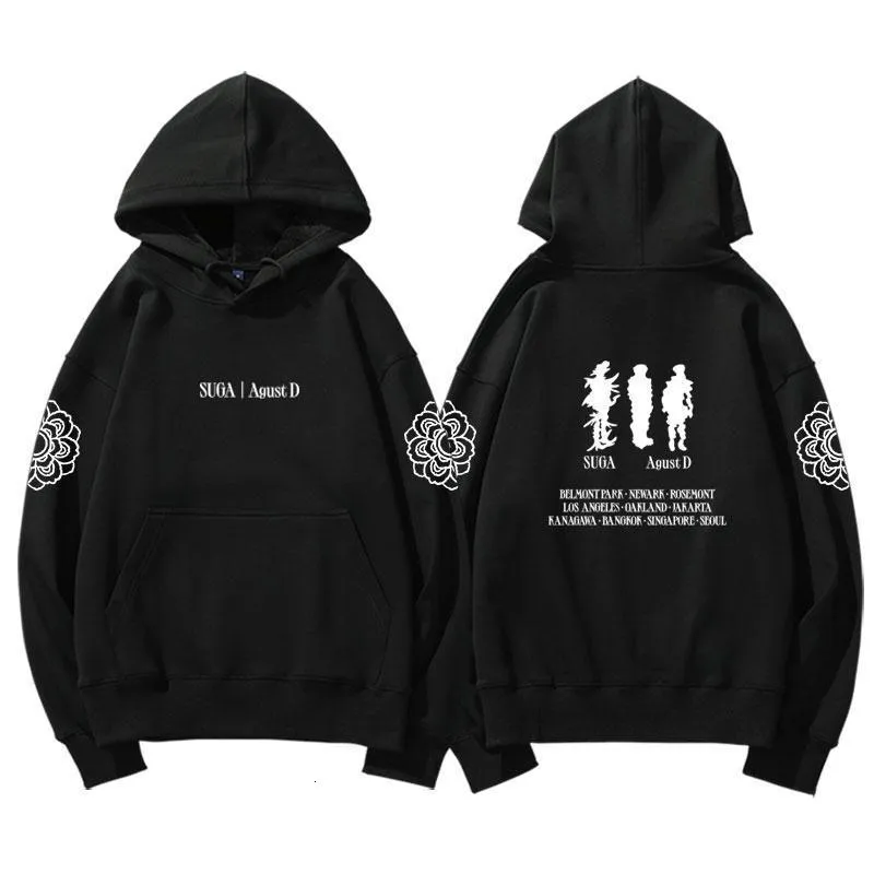 Womens Hoodies Sweatshirts Kpop AgustD Dday Big Blow Park Women Man Cotton Oneck Y2k Harajuku 90S Girls Boy Oversize Streetwear Pullover 230705