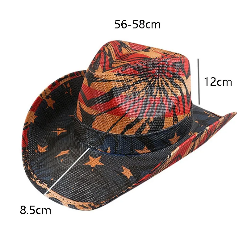 Vintage Cowgirl Jazz Hat Spring Summer Straw Western Cowboy Hat Panama Beach Sun Hats Sombrero Hombre