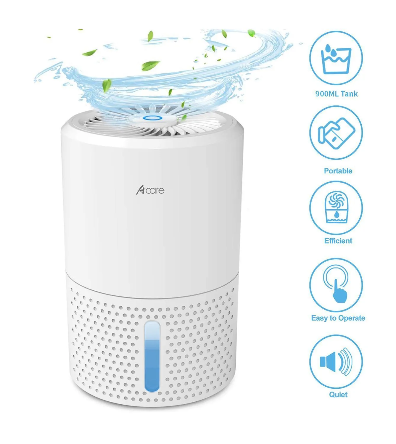 Other Home Garden Acare Déshumidificateur Absorbeurs d'humidité Sécheur d'air avec réservoir d'eau de 900 ml silencieux pour sous-sol salle de bain armoire 2305706