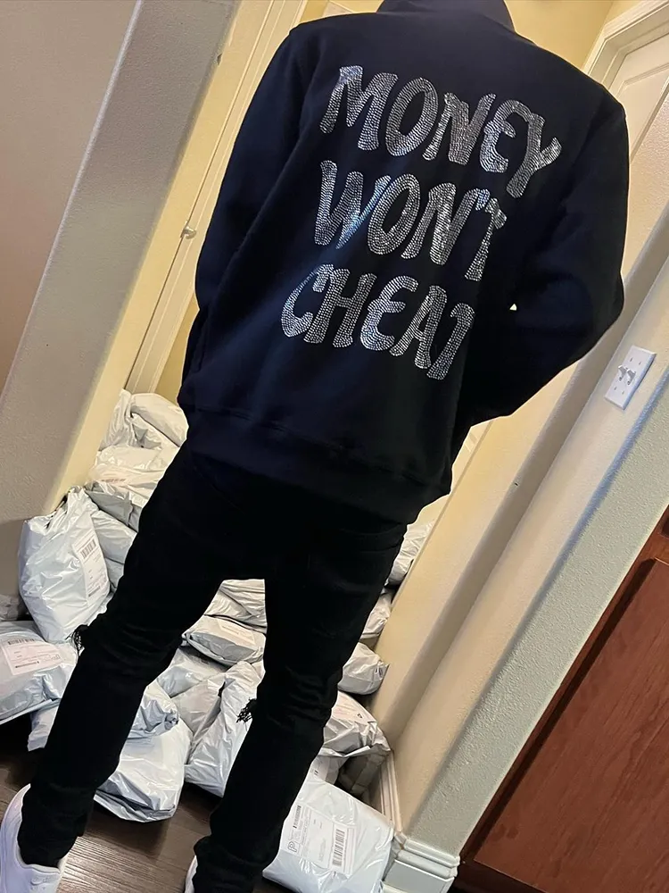 Hommes Hoodies Sweats Lettre Strass Hommes Harajuku Lâche À Manches Longues Zip Up mâle Y2k Punk À Capuche Vestes Streetwear Vêtements 230706