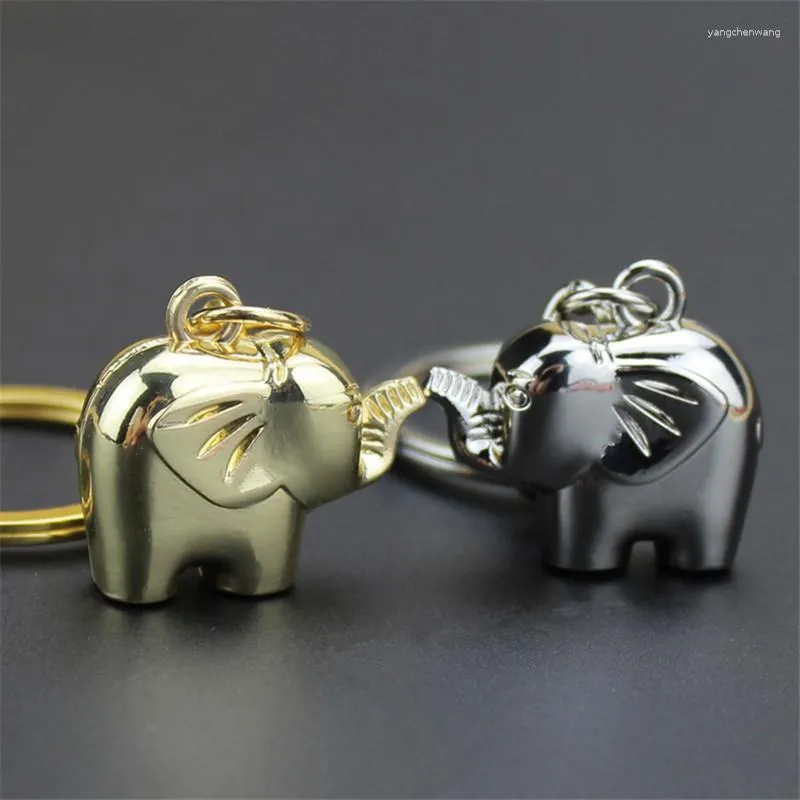 Keychains Fashion Lovely Pet Keychain Elephant Keyrings Silver Color Gold Alloy Key Chain Party Souvenir Gifts For Women Portachiavi Donna