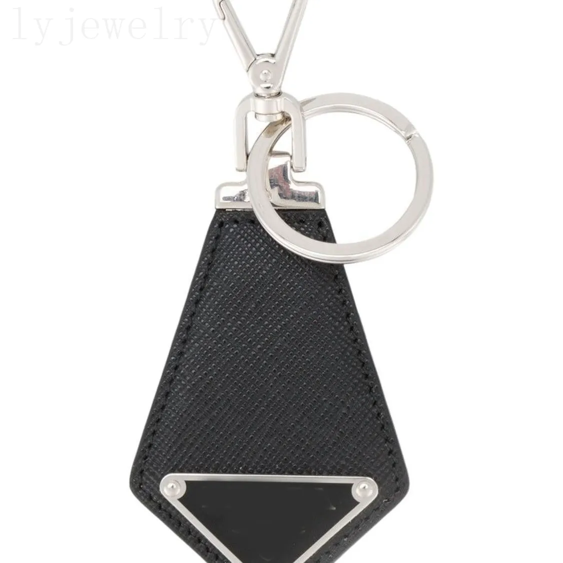 Metal Buckle Keychains Designer Black Leather Key Chain Silver Plated ...