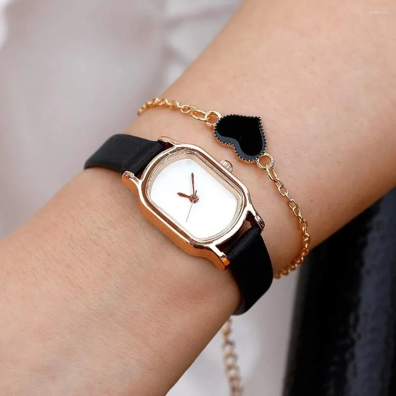 Montres-bracelets femmes montres de luxe Quartz bracelet en cuir mode Fow montre-bracelet femme dames horloge cadeaux Relogio